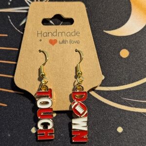 Handmade Red and Gold Earrings
